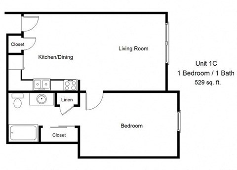 1 Bedroom Floor Plan